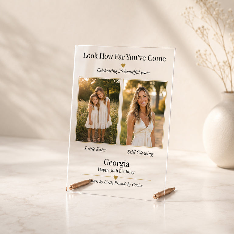 Personalised 30th Birthday Photo Plaque for Sister