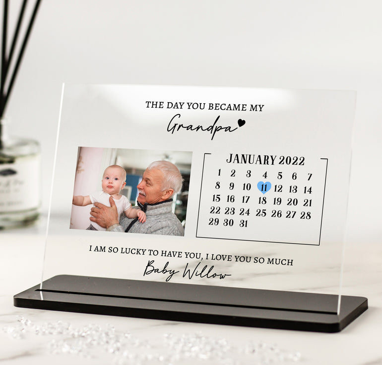 The day you became my grandpa photo gift