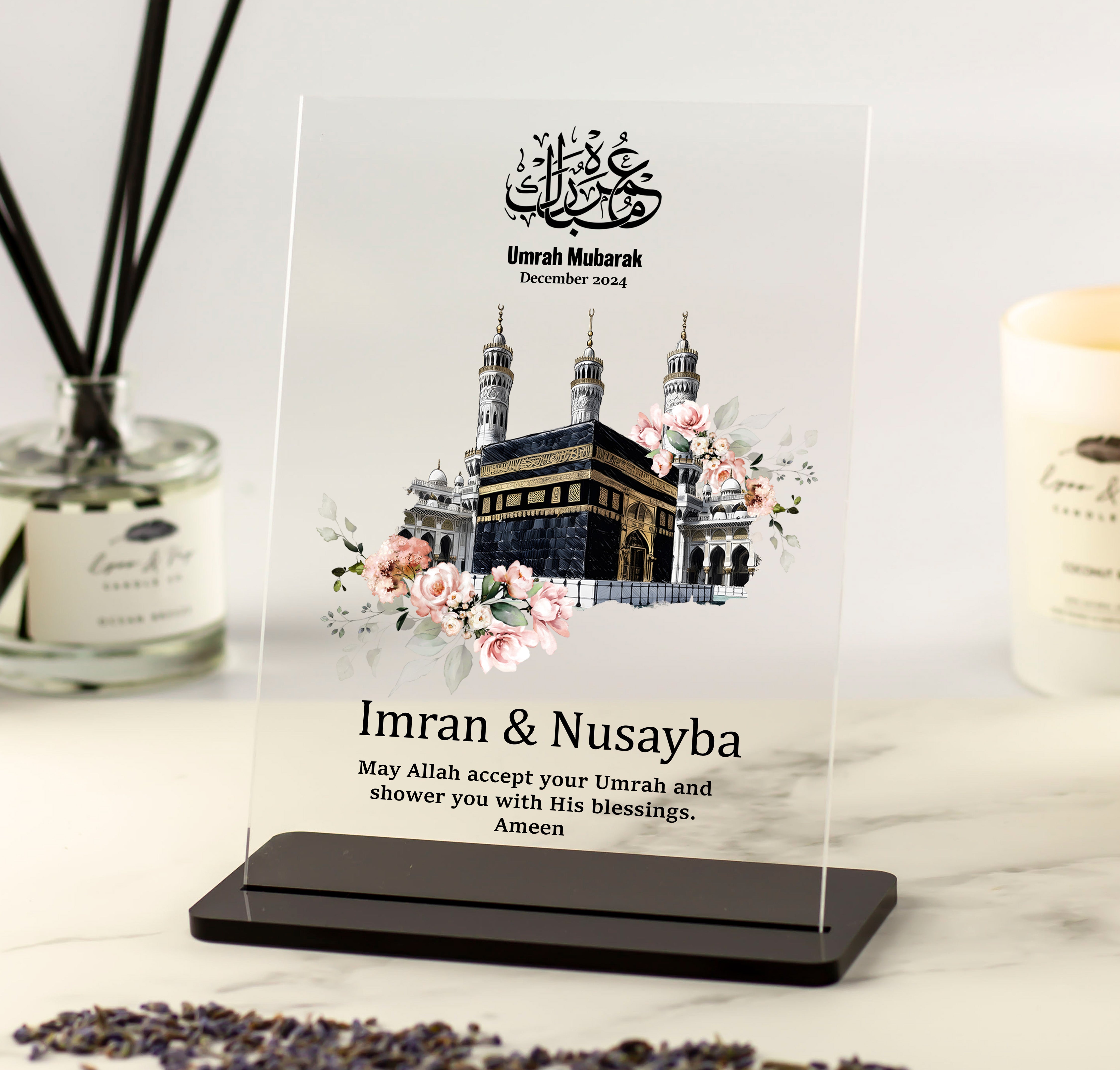 Personalised Umrah Mubarak Card – Handmade Greeting Card With Envelope, Customisable