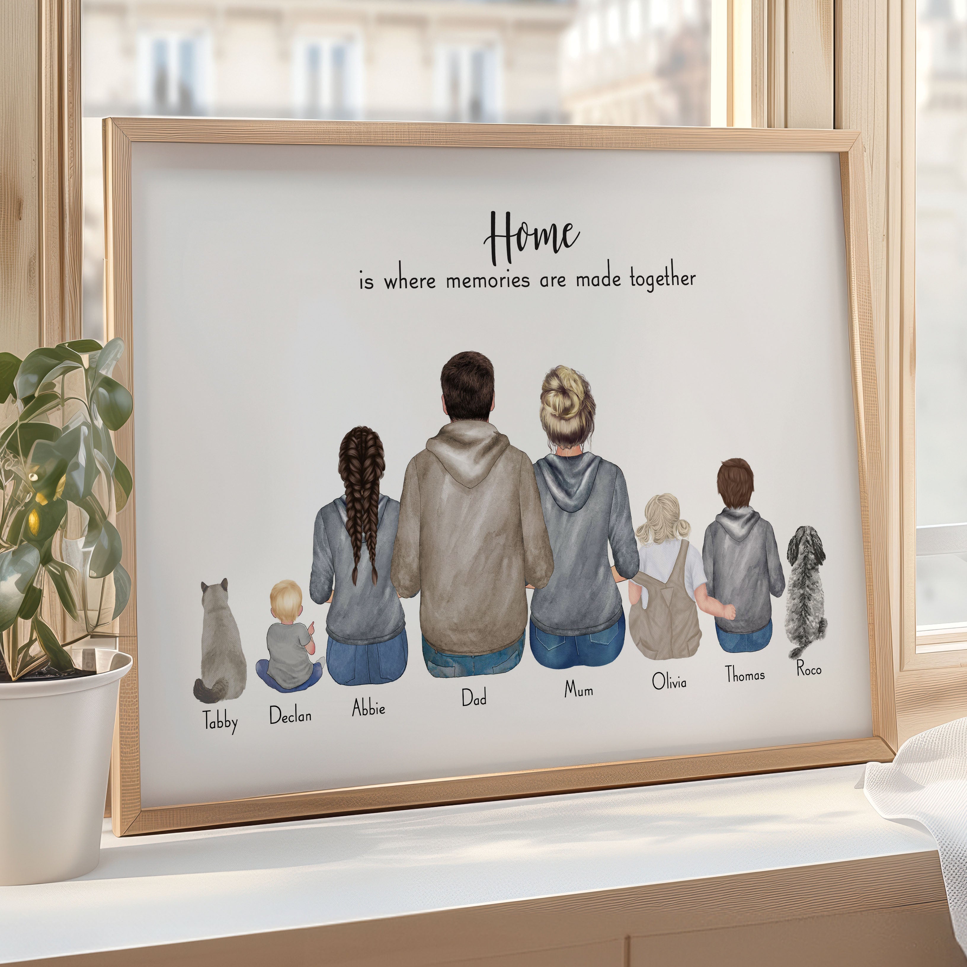 Personalised Family Illustration Print - Family Memories – PersonalisedBee