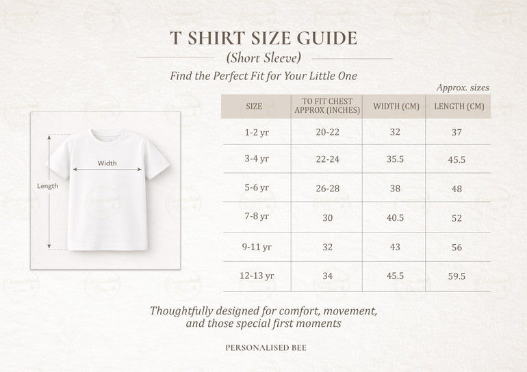 First Fathers day Tshirt Size Guide for matching siblings outfits