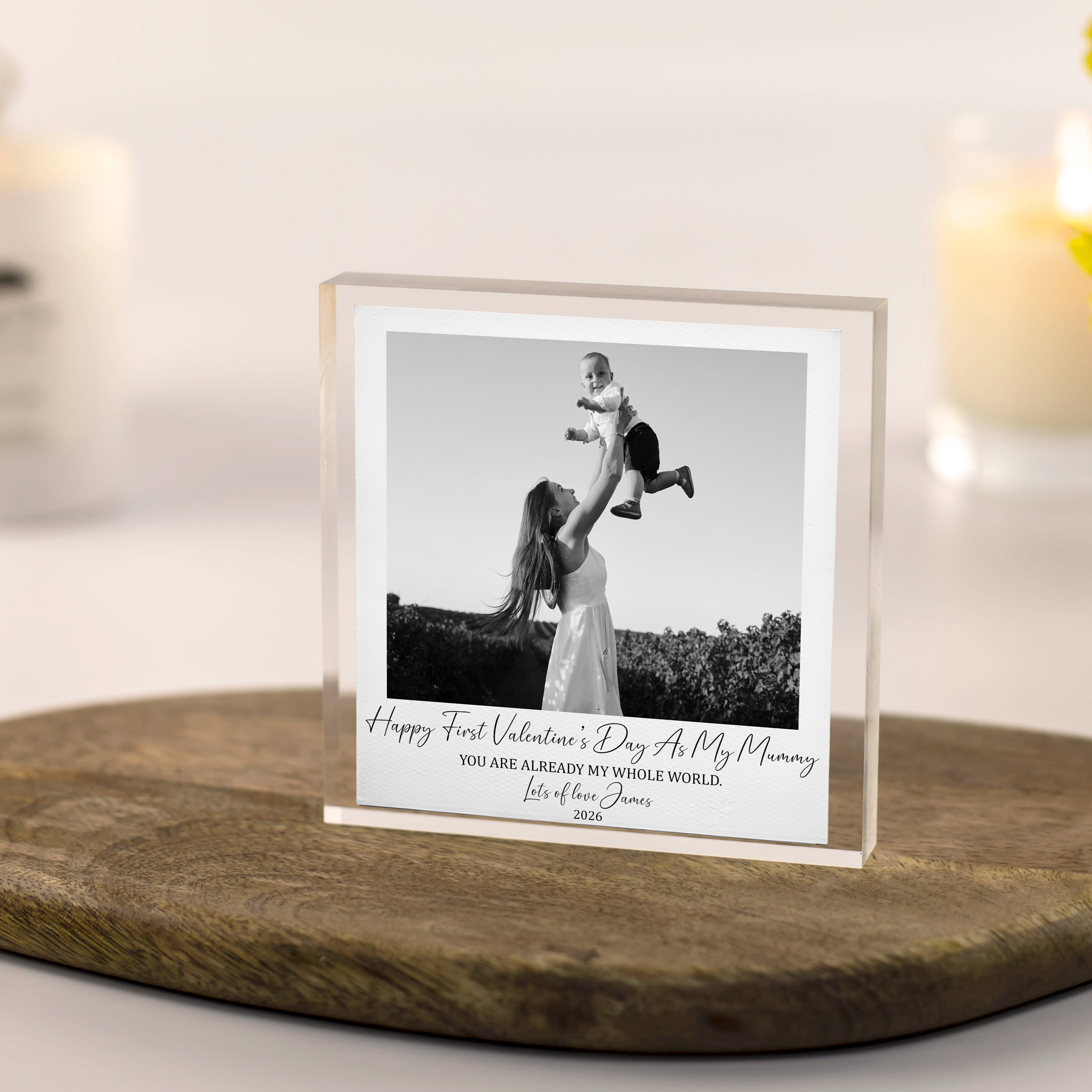 Personalised first Valentine’s Day as my mummy acrylic photo block
