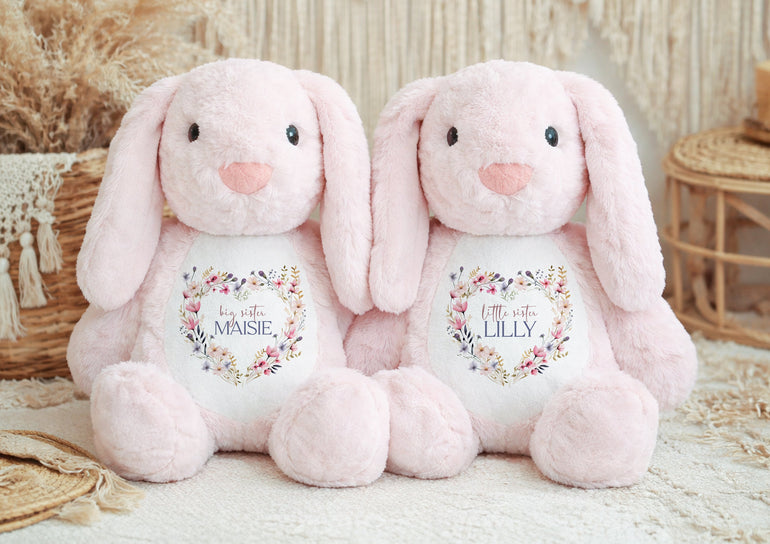 personalised big sister little sister plush toy