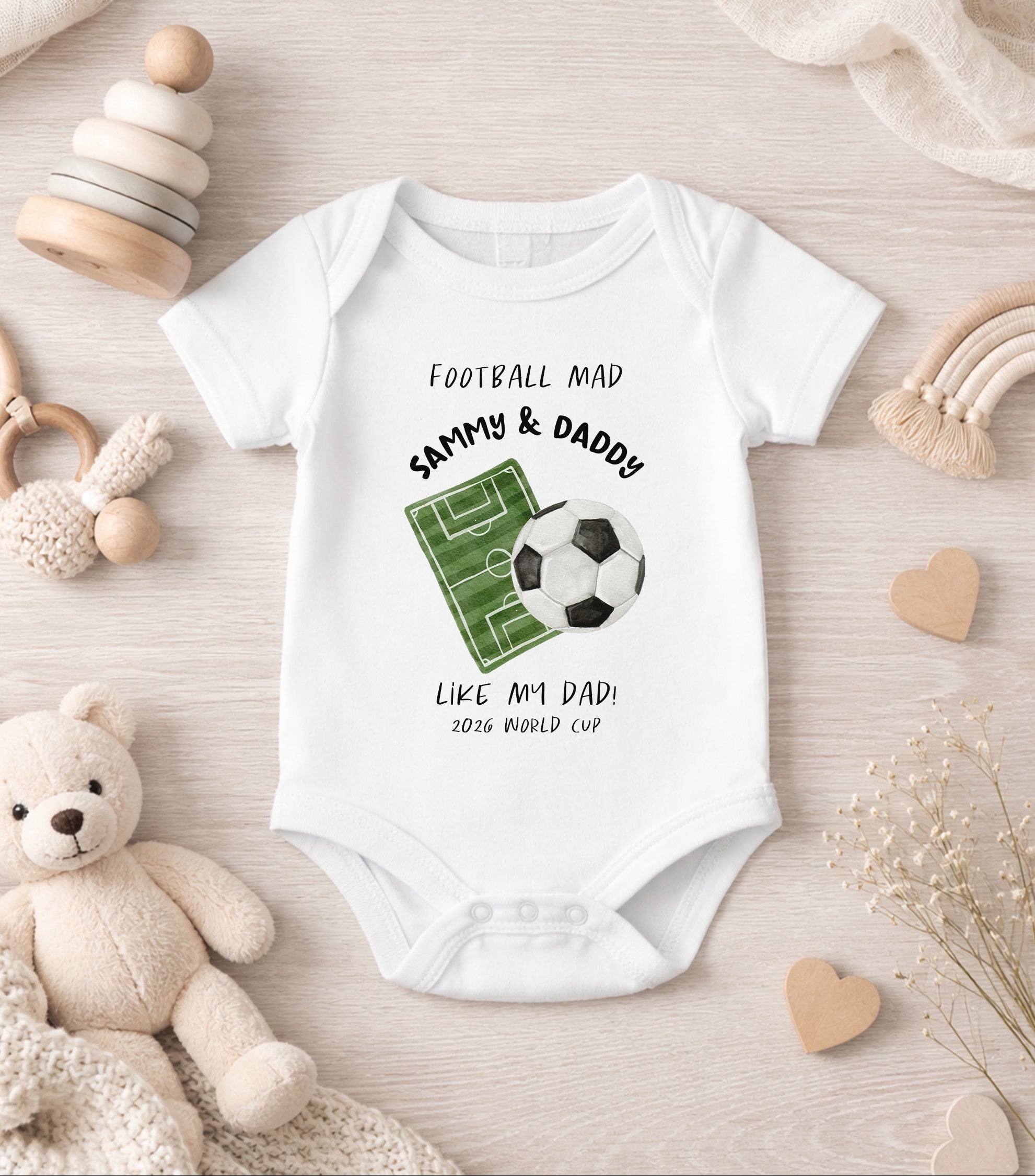 football mad like my daddy baby outfit football baby clothing