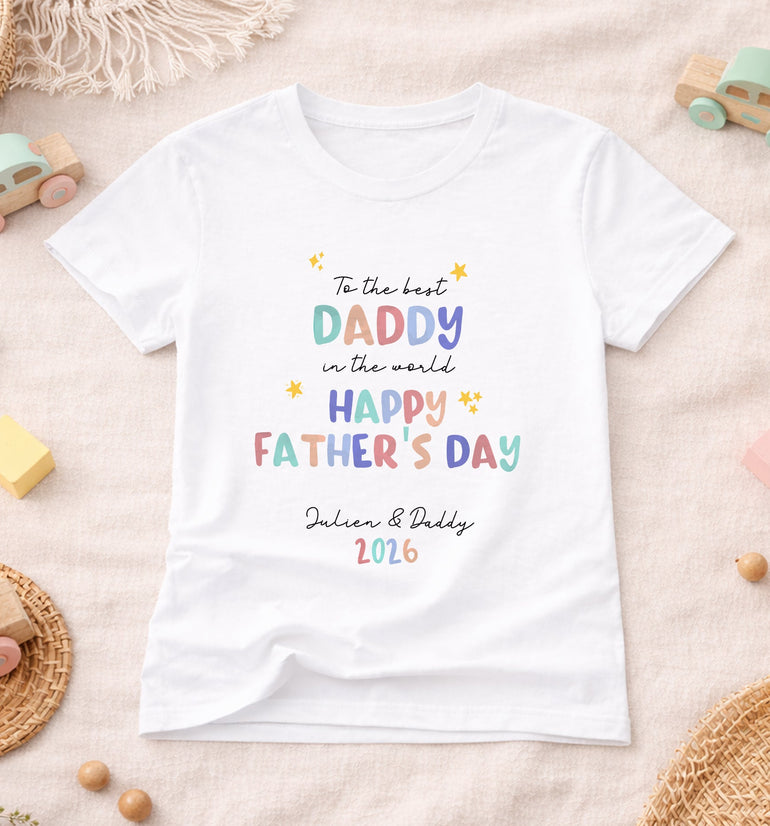 personalised fathers day baby and kids outfit best daddy ever