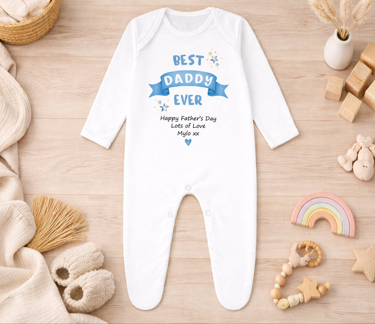 custom baby grow fathers day gift from baby with name
