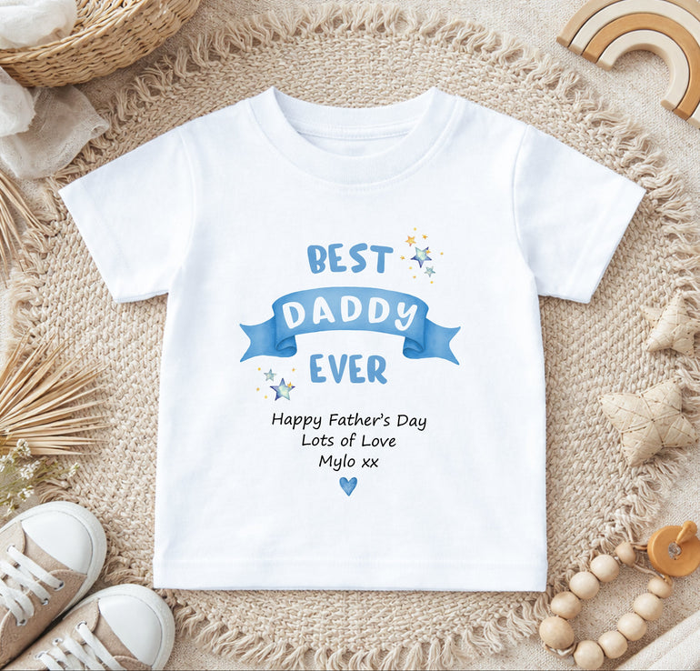 personalised baby t shirt fathers day outfit best daddy ever