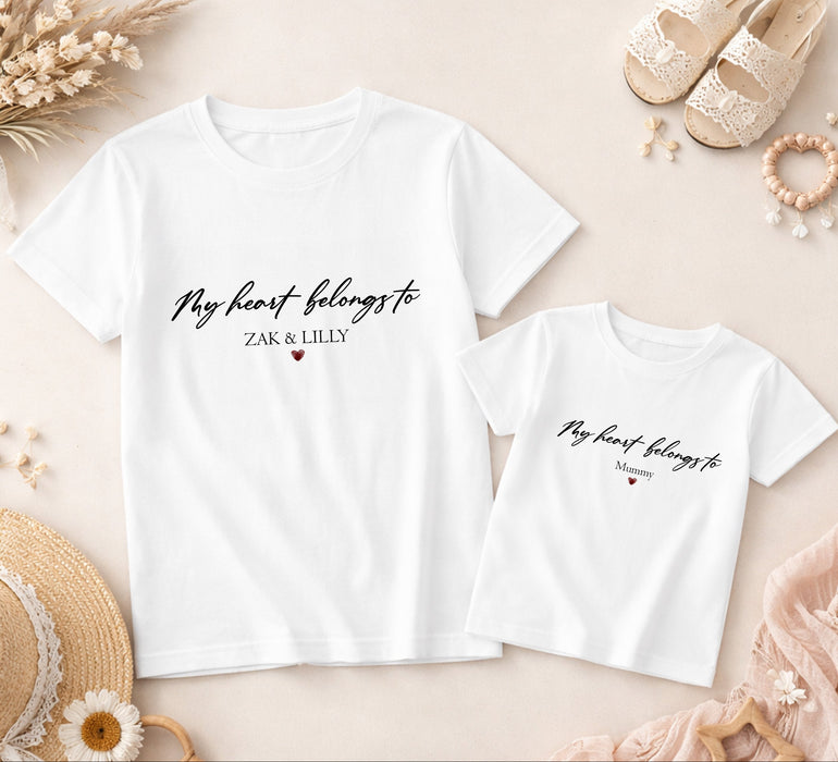 personalised mum t-shirt with children names