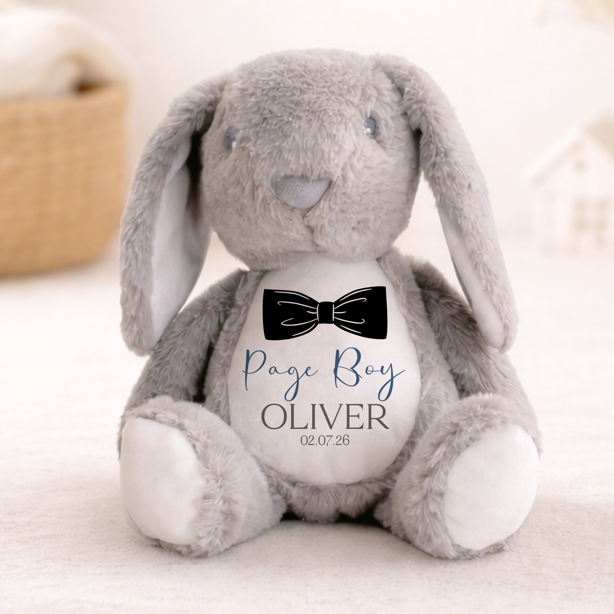 personalised page boy thank you bunny with name