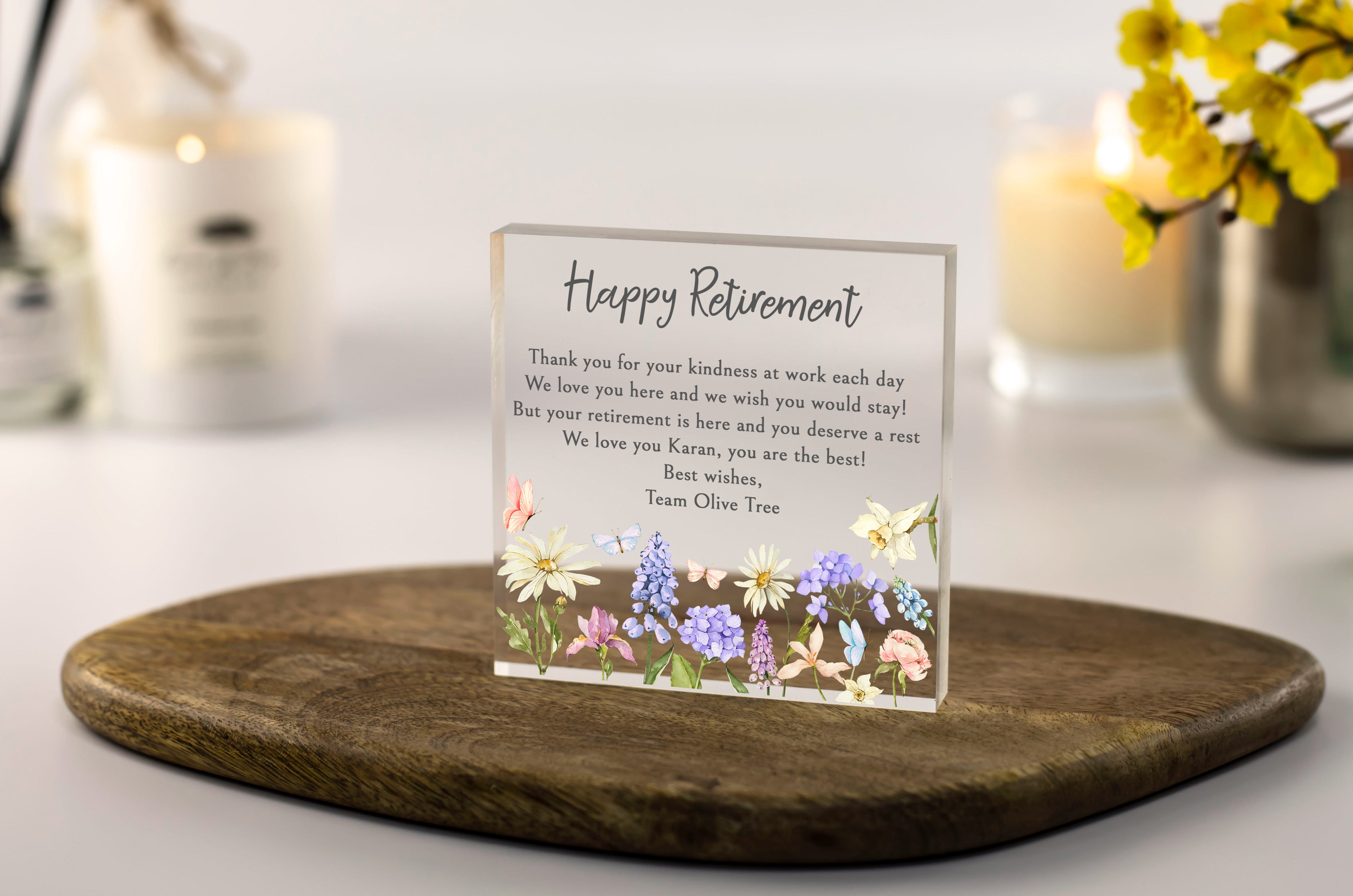 Personalised happy retirement gift