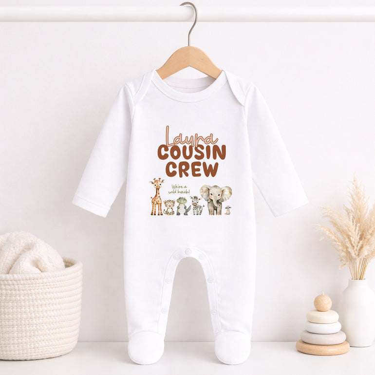cousin crew baby vest personalised baby grow matching cousins outfit