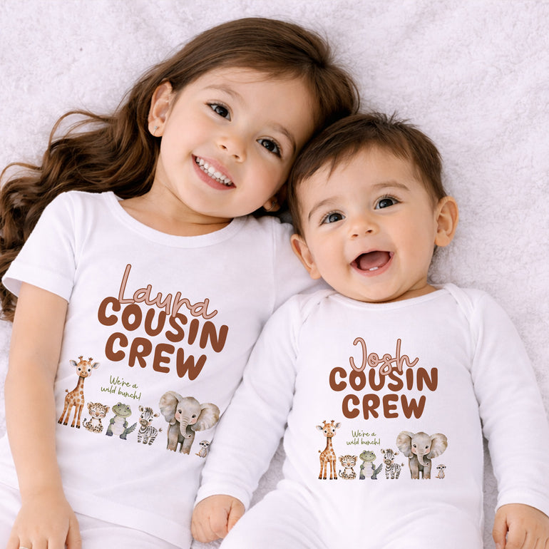 matching cousin shirts family holiday outfits personalised kids clothing