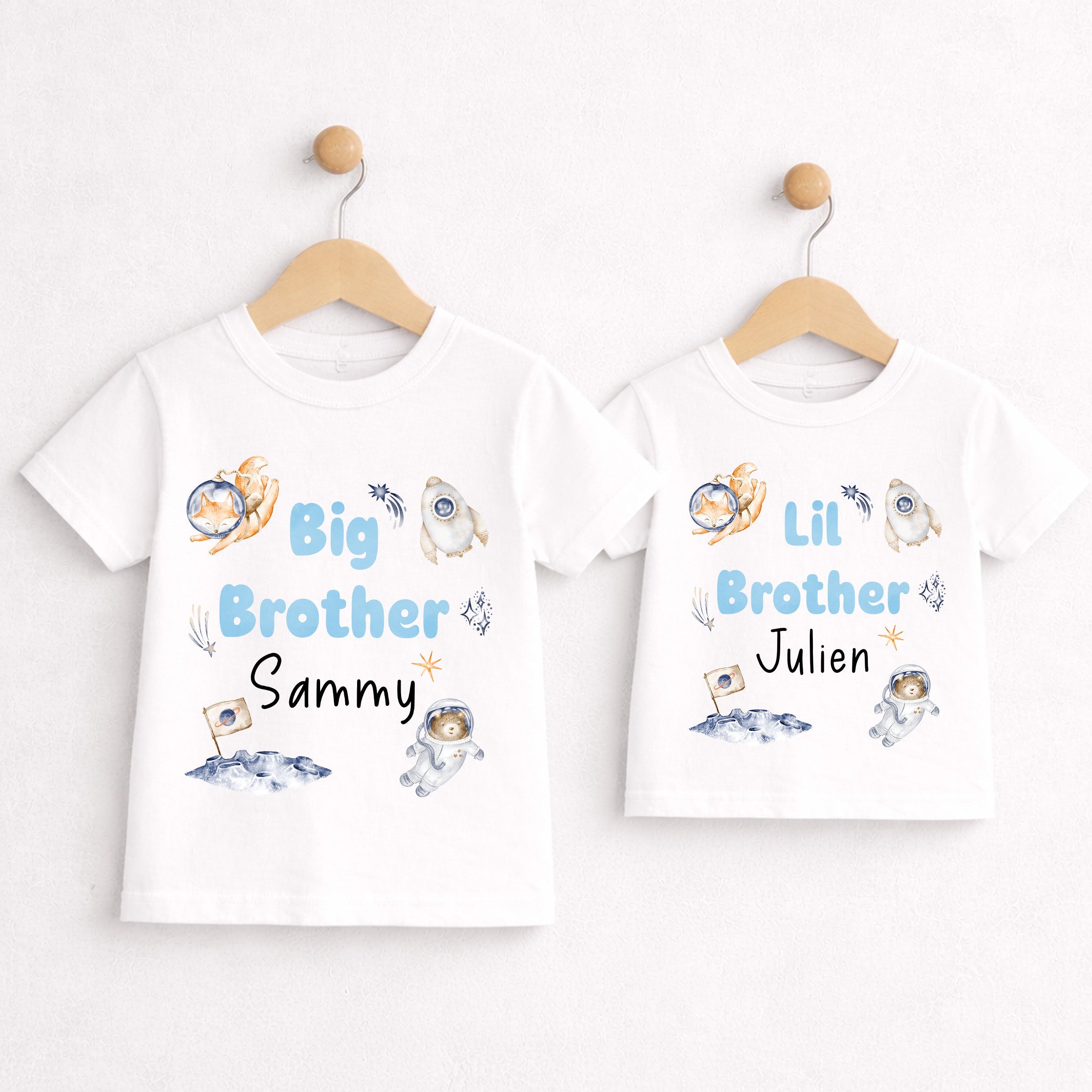 Big Brother Little Brother Matching Space Themed Tops