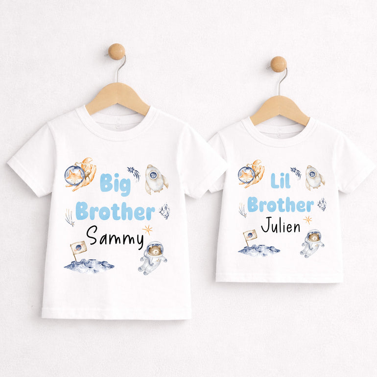 Big Brother Little Brother Matching Space Themed Tops