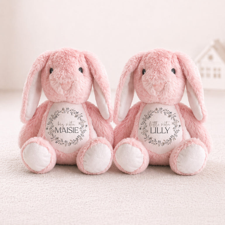 neutral sibling matching plush toy personalised