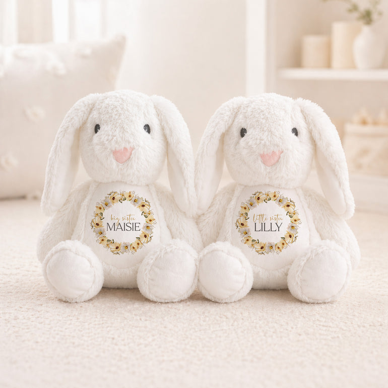christening sibling gift plush toy personalised