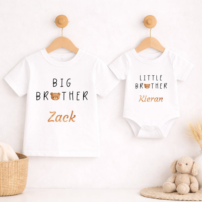 sibling announcement matching outfits baby vest and t shirt