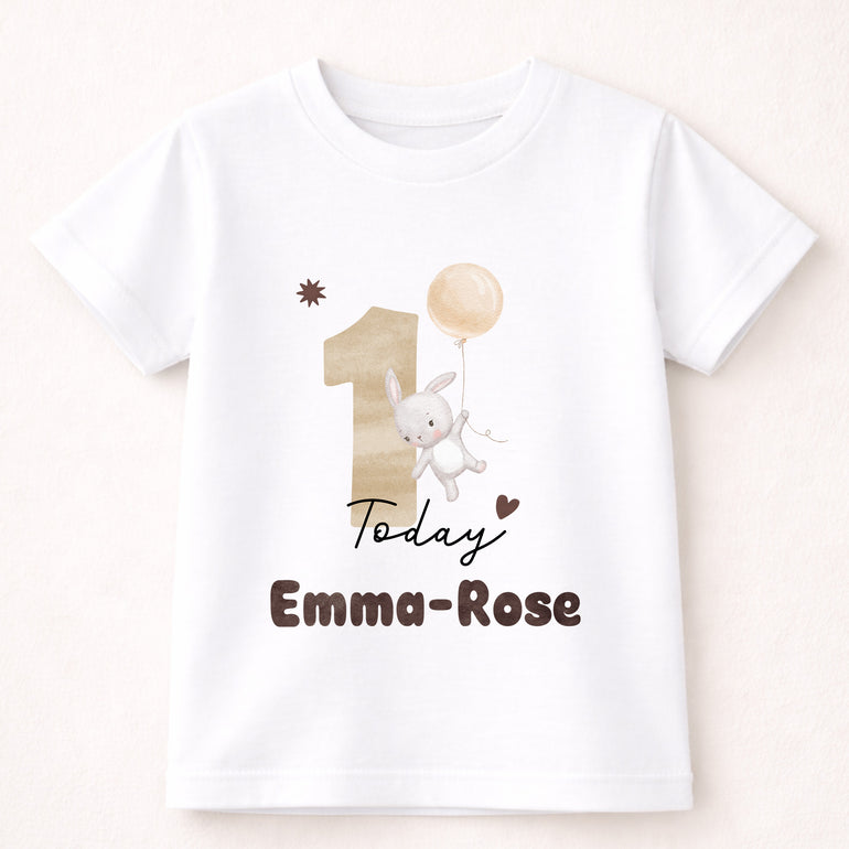 Personalised 1st birthday baby vest with bunny and name