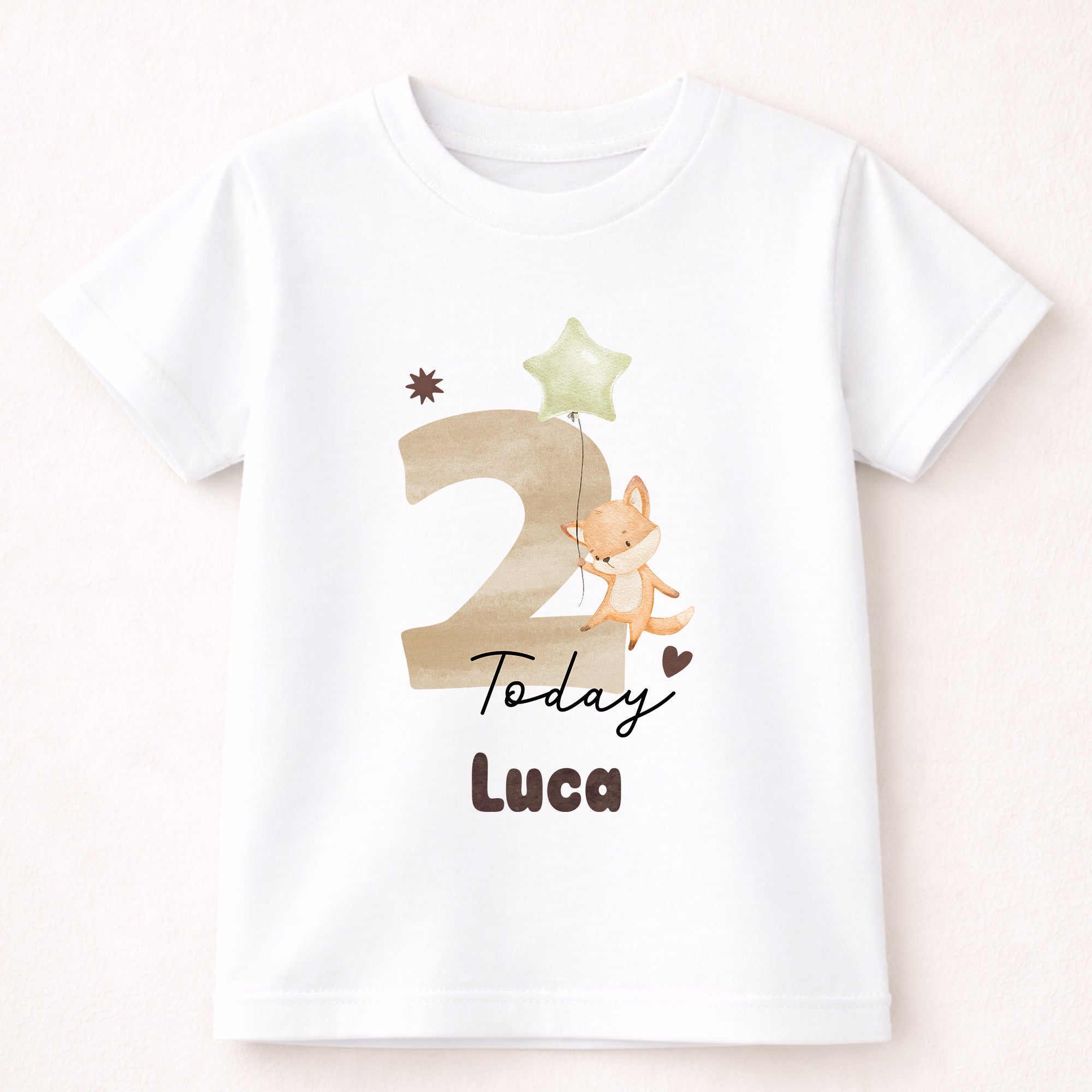Custom 2nd birthday t-shirt fox design with child name