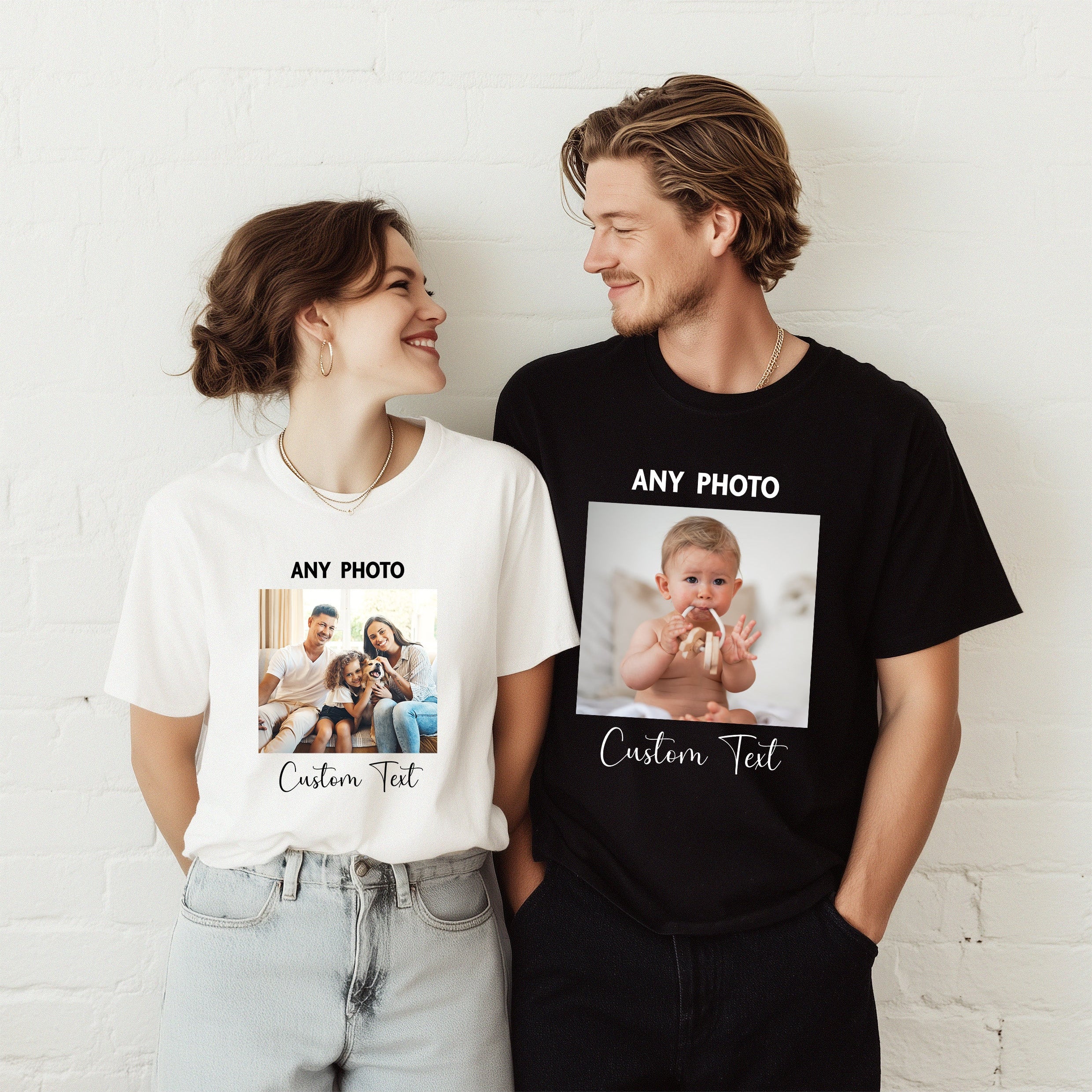 custom picture t shirt with uploaded photo and message