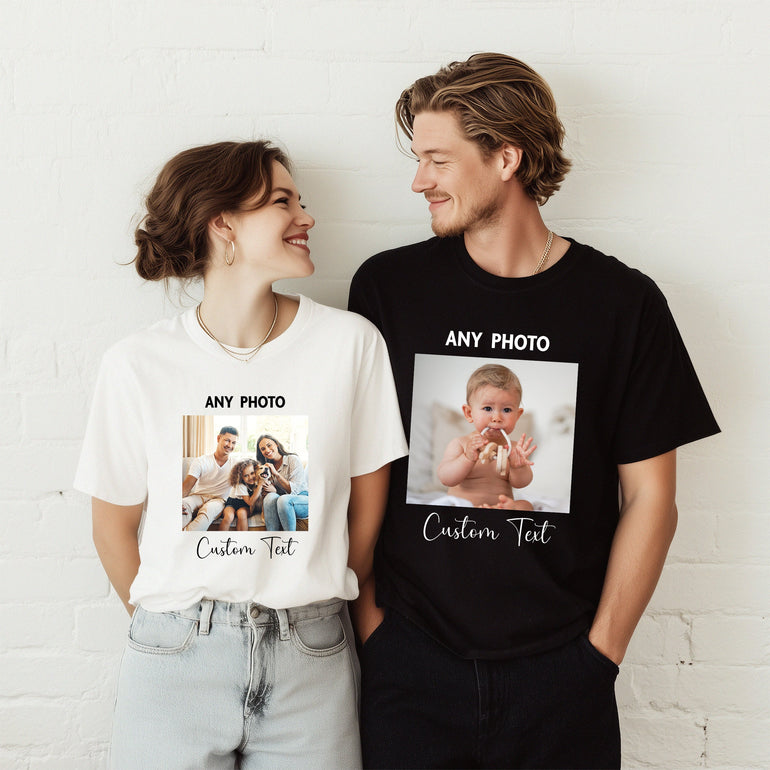 custom picture t shirt with uploaded photo and message