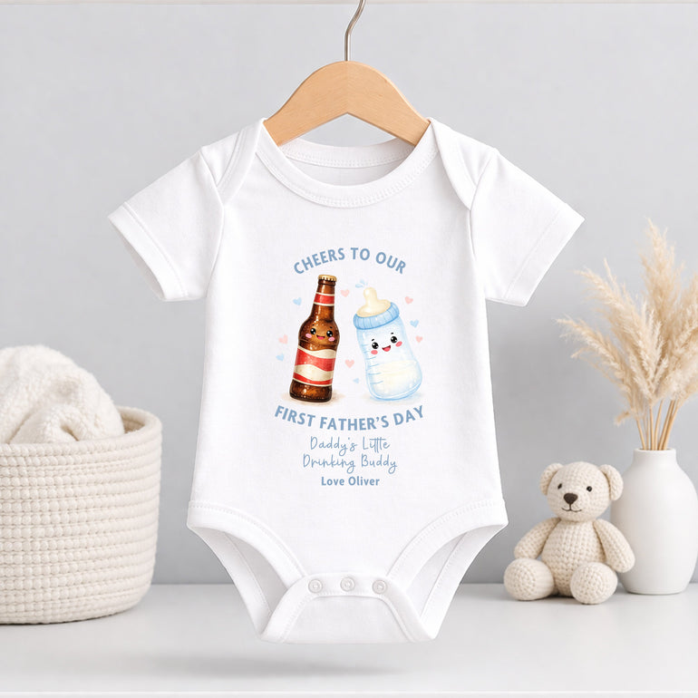 baby bottle fathers day baby vest personalised gift from boy 1st fathers day