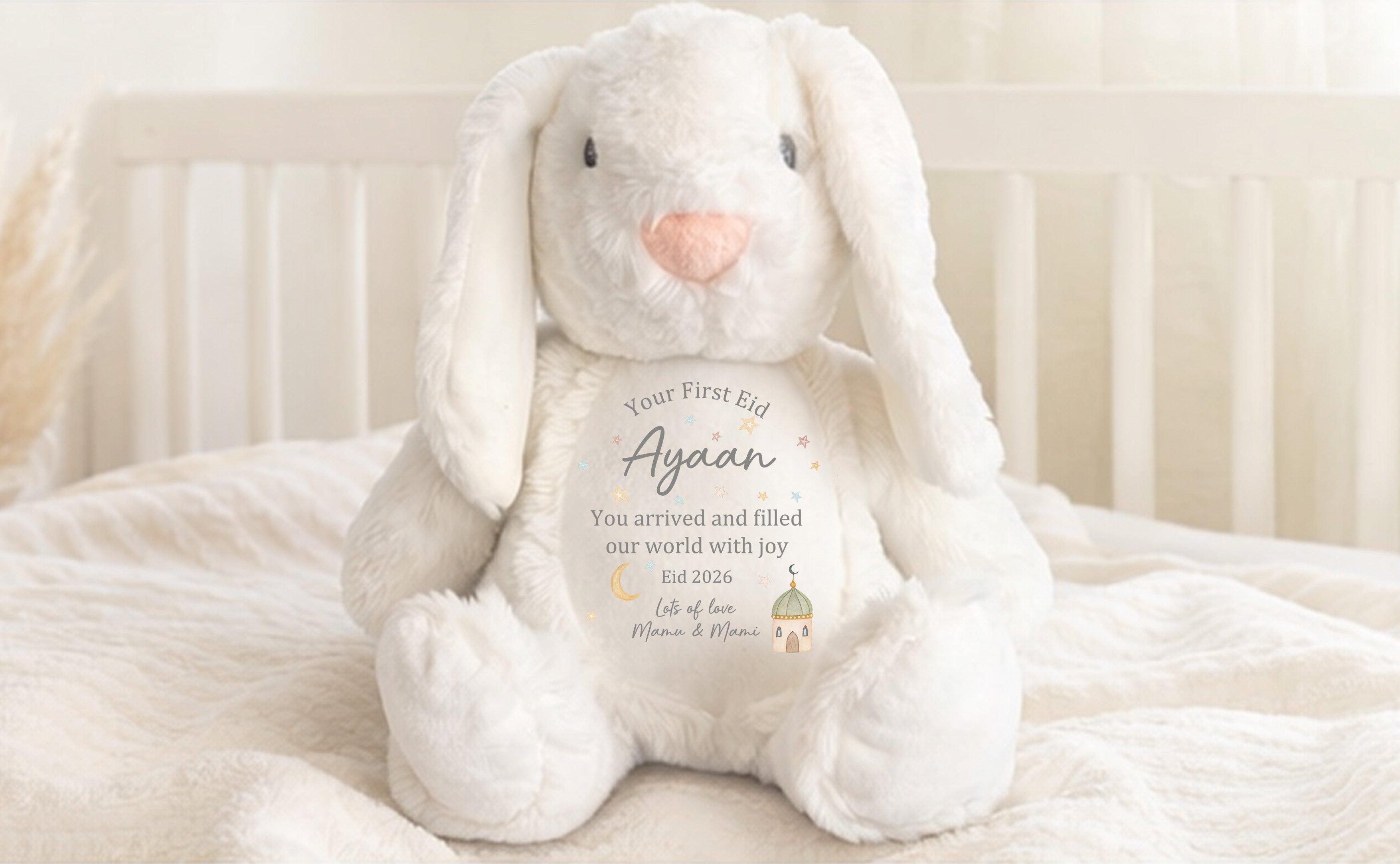 personalised your first eid bunny islamic baby gift