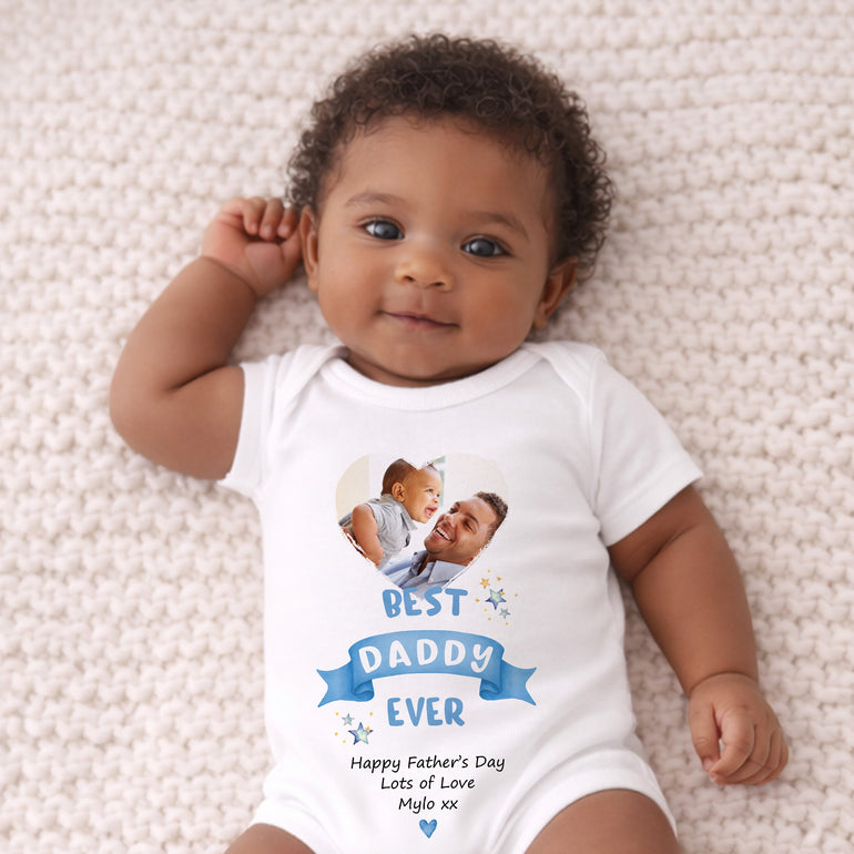 first fathers day outfit personalised baby vest
