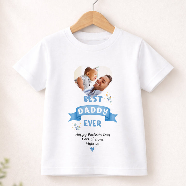 custom photo fathers day t shirt kids gift for dad