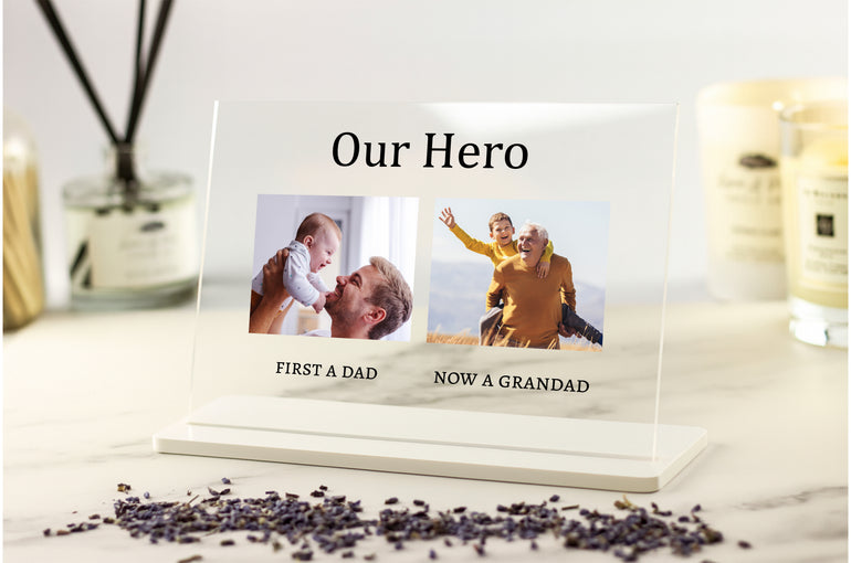 sentimental grandad acrylic photo plaque