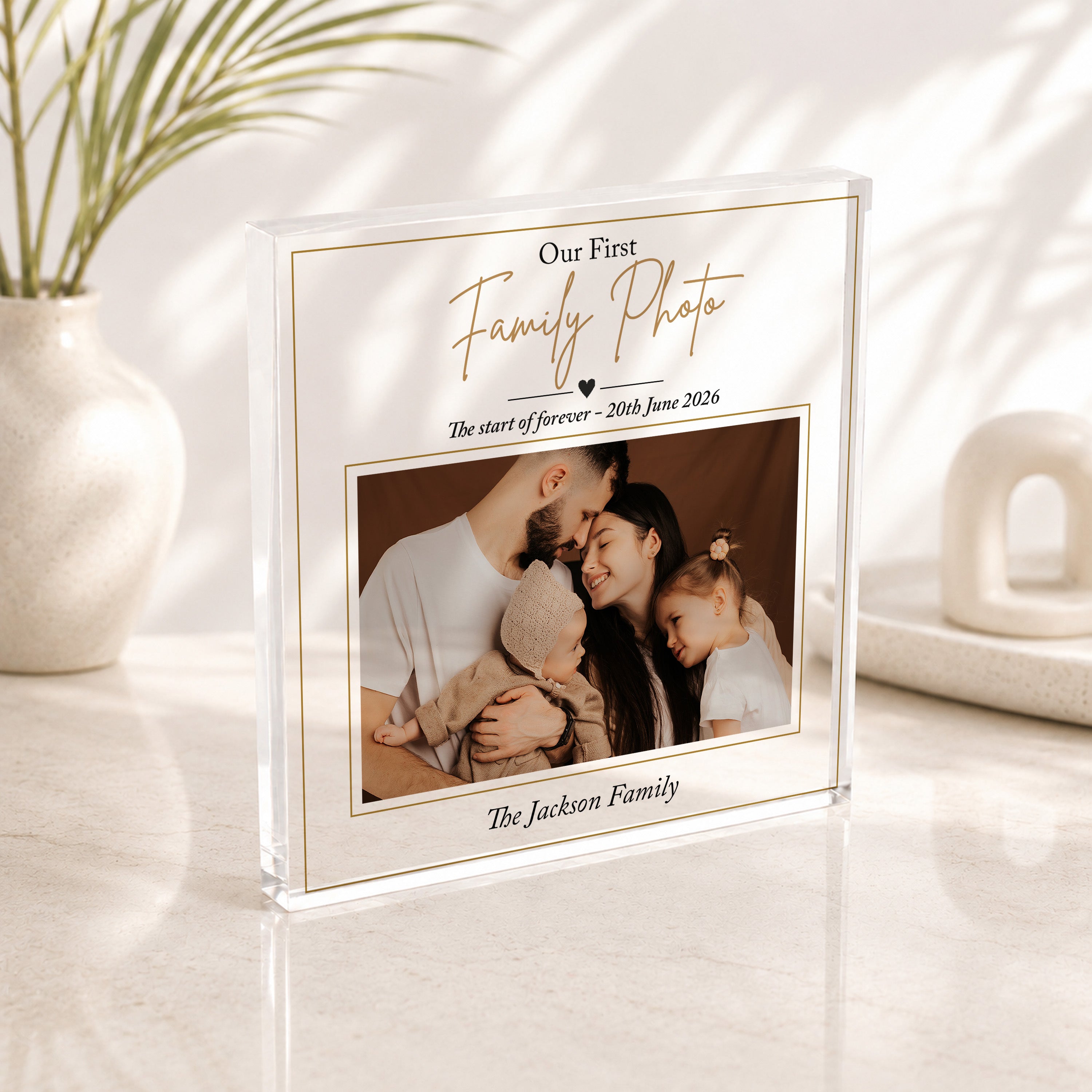 Personalised First Family Photo Acrylic Block | Keepsake