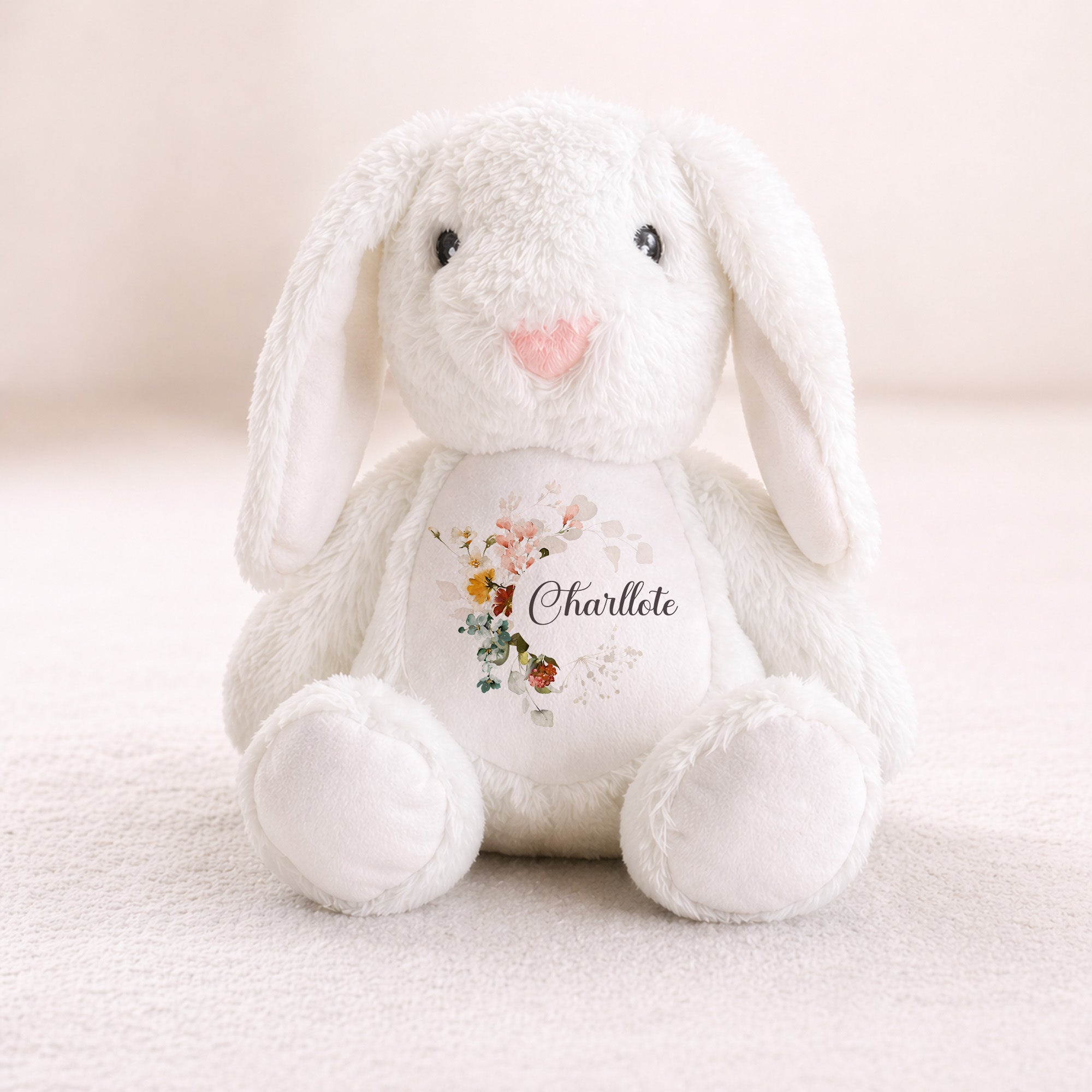personalised floral plush toy baby gift flower girl gift