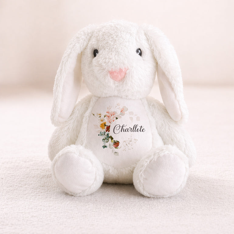 personalised floral plush toy baby gift flower girl gift
