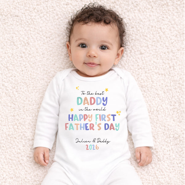 BEST DADDY 1ST FATHERS DAY BABYGROW