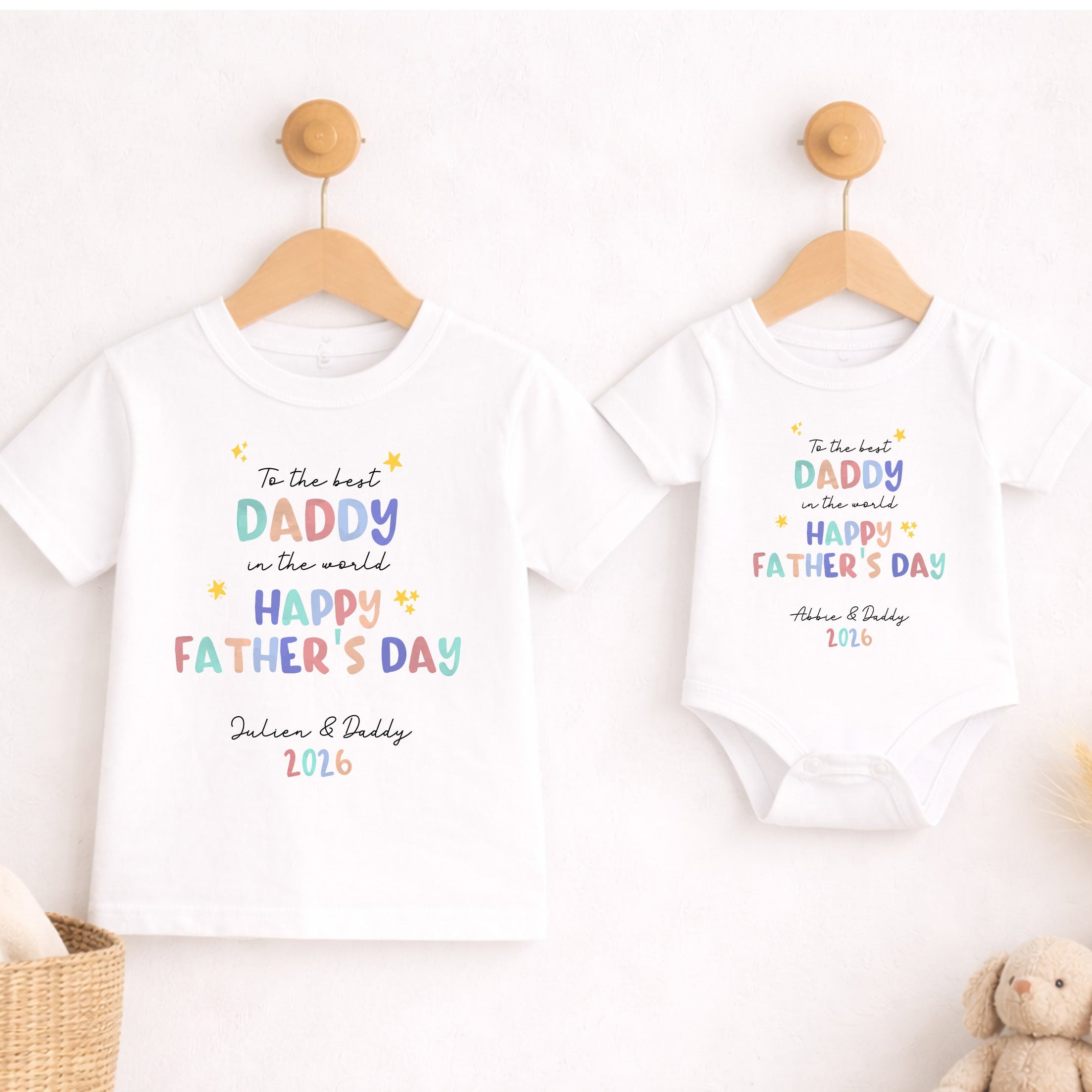 best Daddy Happy Fathers Day baby and kids outfit sibling matching