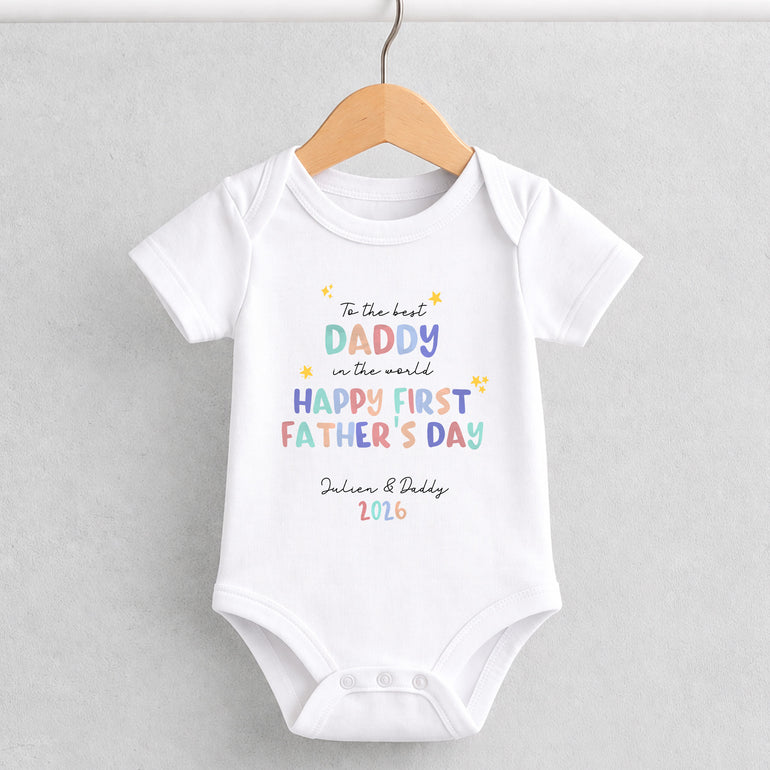 personalised first fathers day baby vest HEARTFELT SENTIMENTAL