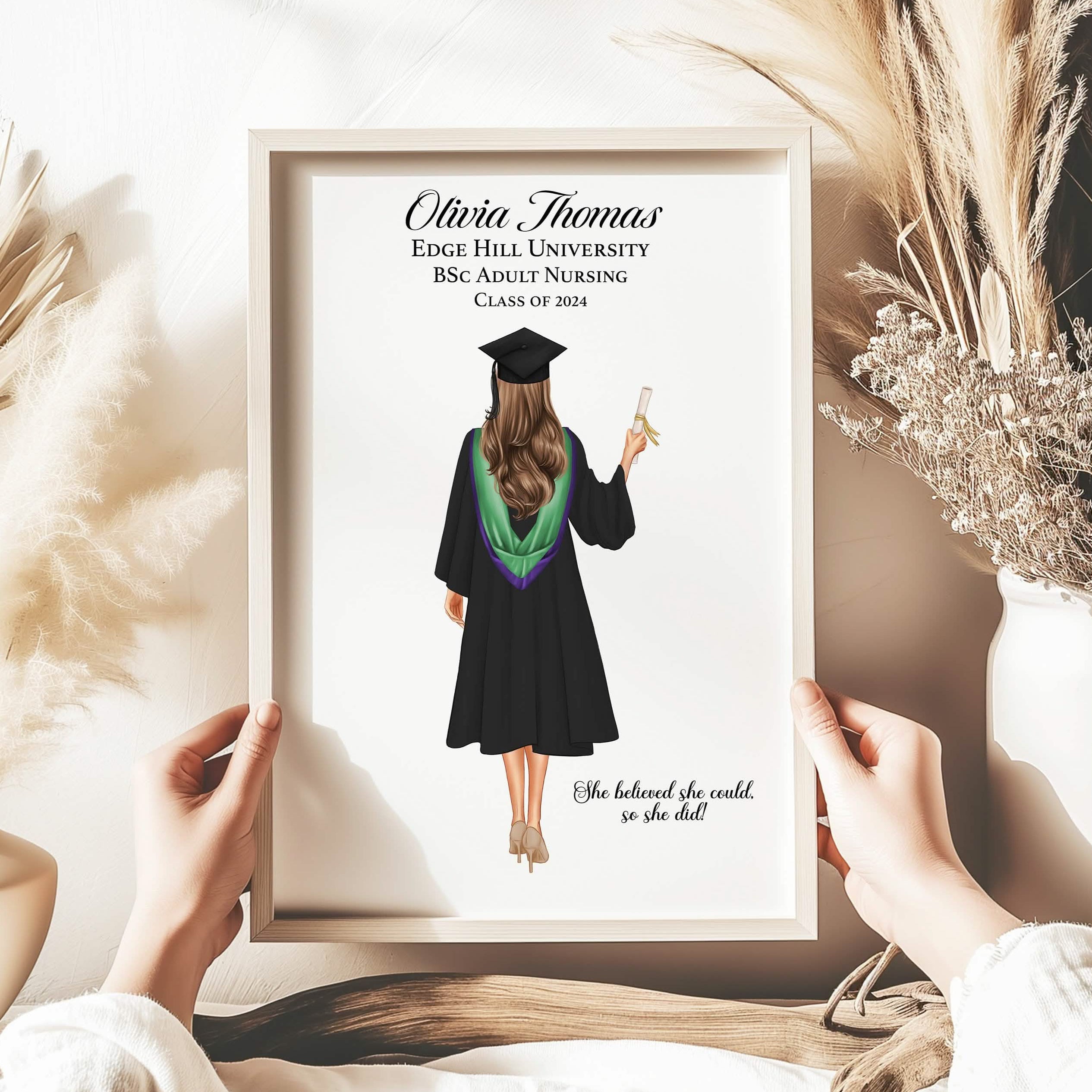 Personalised Graduation Gift for Her, Personalised Print, Congratulations Keepsake, Gifts for Daughter, Sister, Friend, University Graduate
