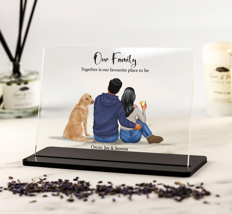 personalised dog print and couple, dog dad, mum valentines gift from pet, housewarming gifts, acrylic plaque unique heartfelt gifts for newly weds, engagement, 1st home, 1st christmas, cats, pets