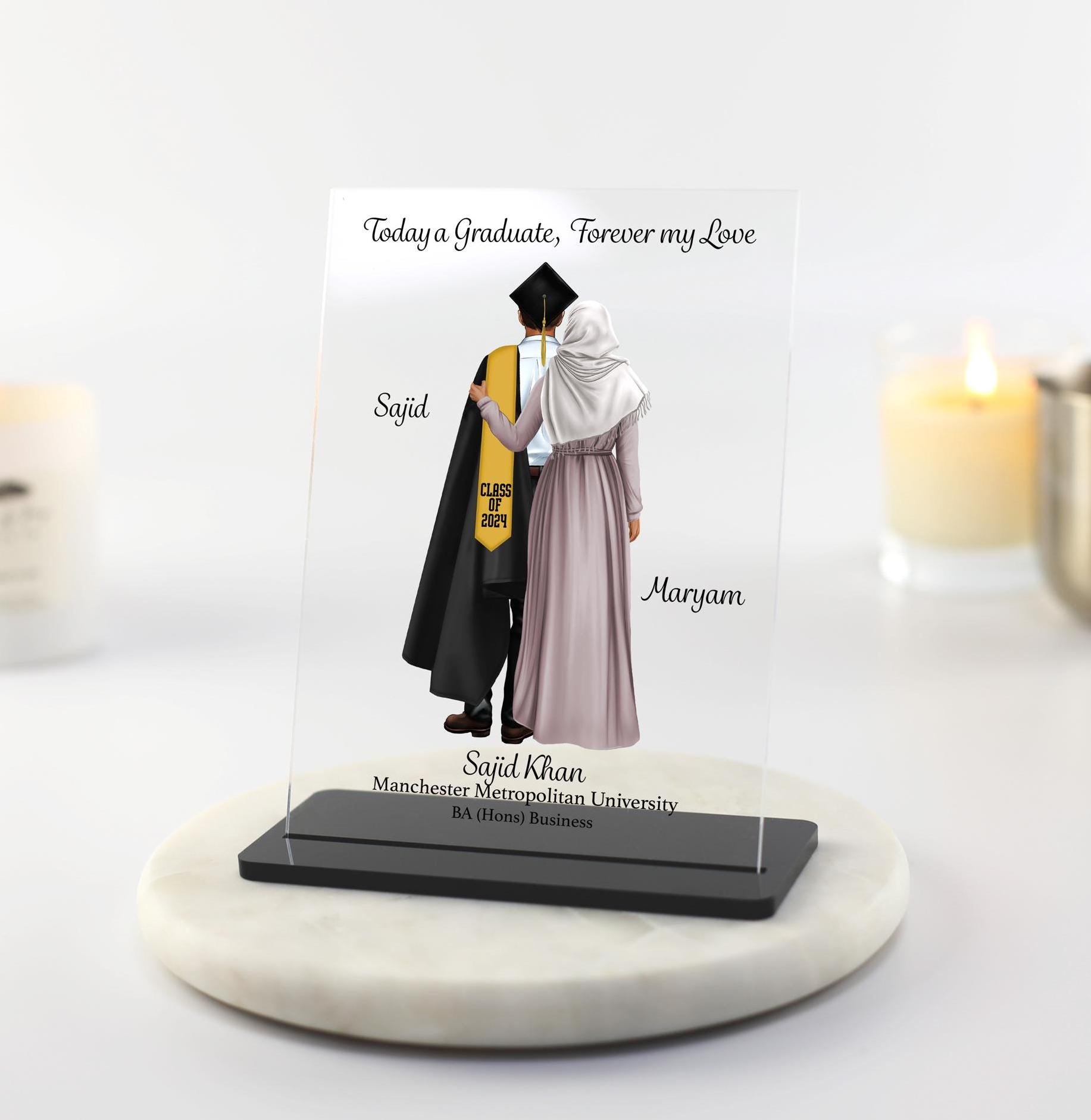 muslim wife gift to husband graduation gifts, Today a graduate forever my love, Masters degree, Doctor, Lawyer, engagement, Islamic gifts