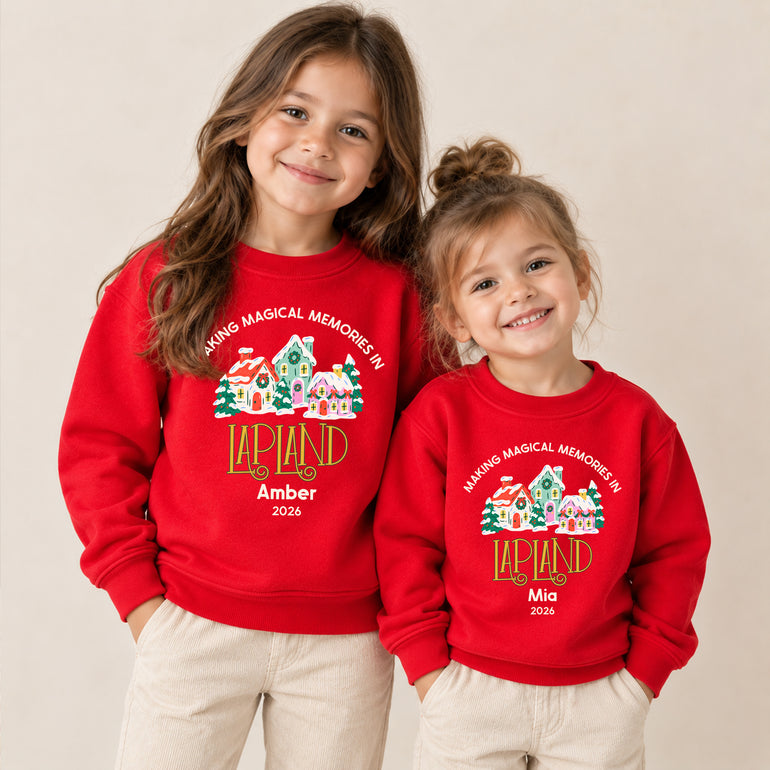 Personalised Lapland jumper, Making Magical Memories in Lapland with name and year, alternative view
