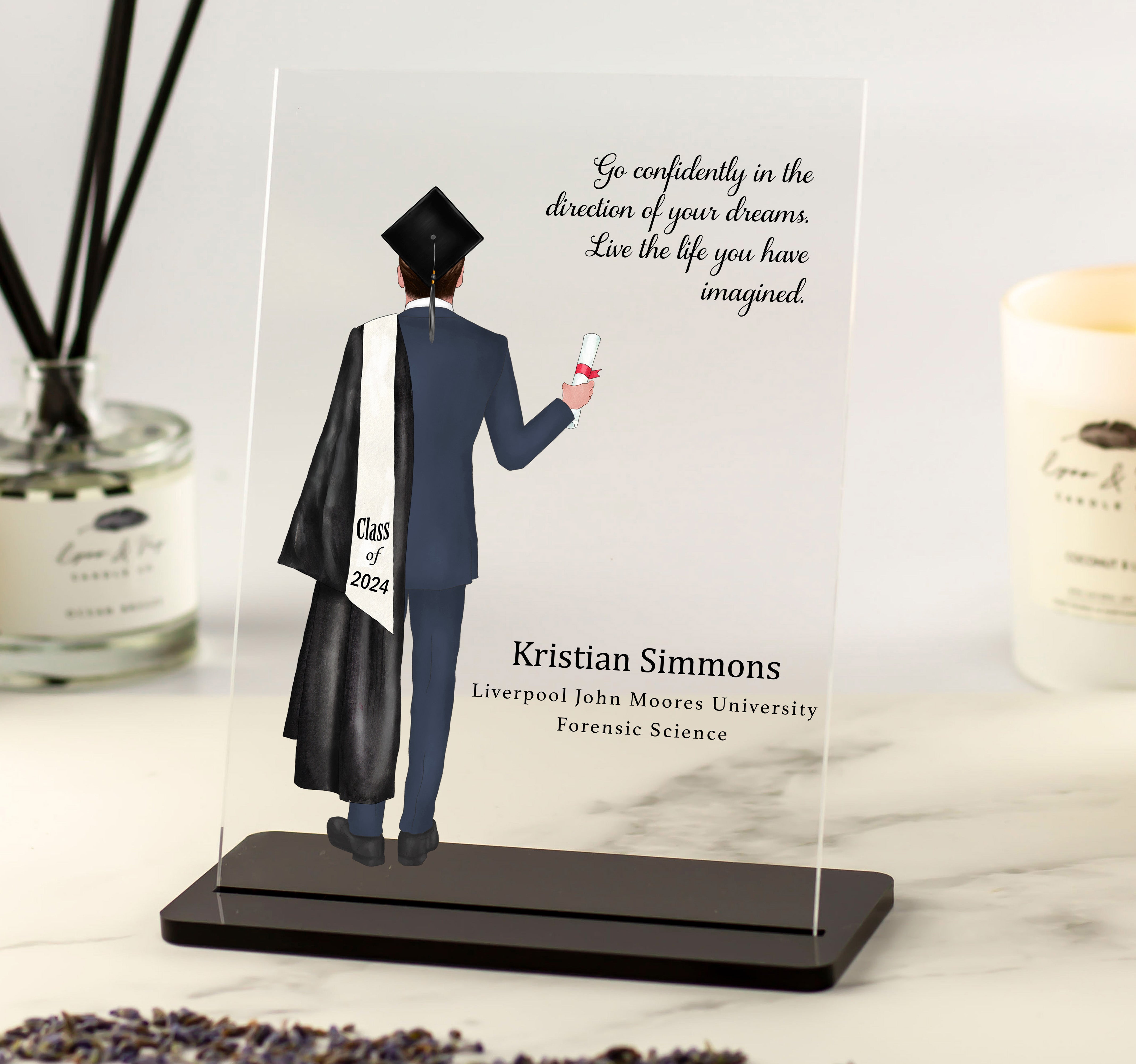 Graduation Gift for Him Personalised Illustration Acrylic Plaque with — free download