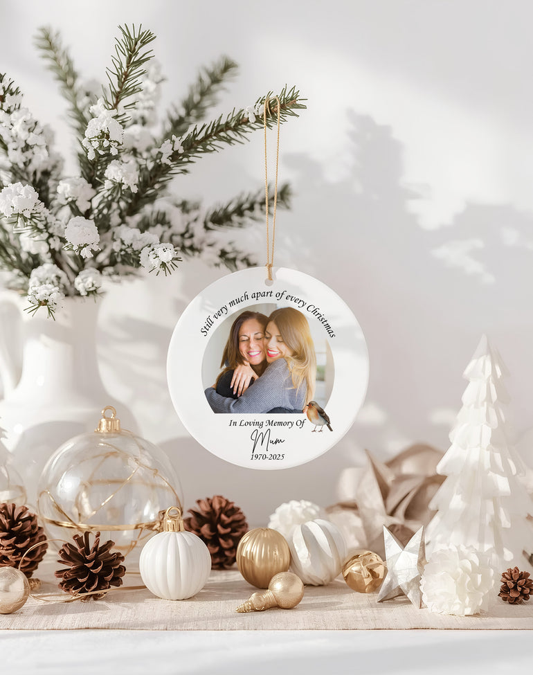personalised mum in heaven christmas bauble
