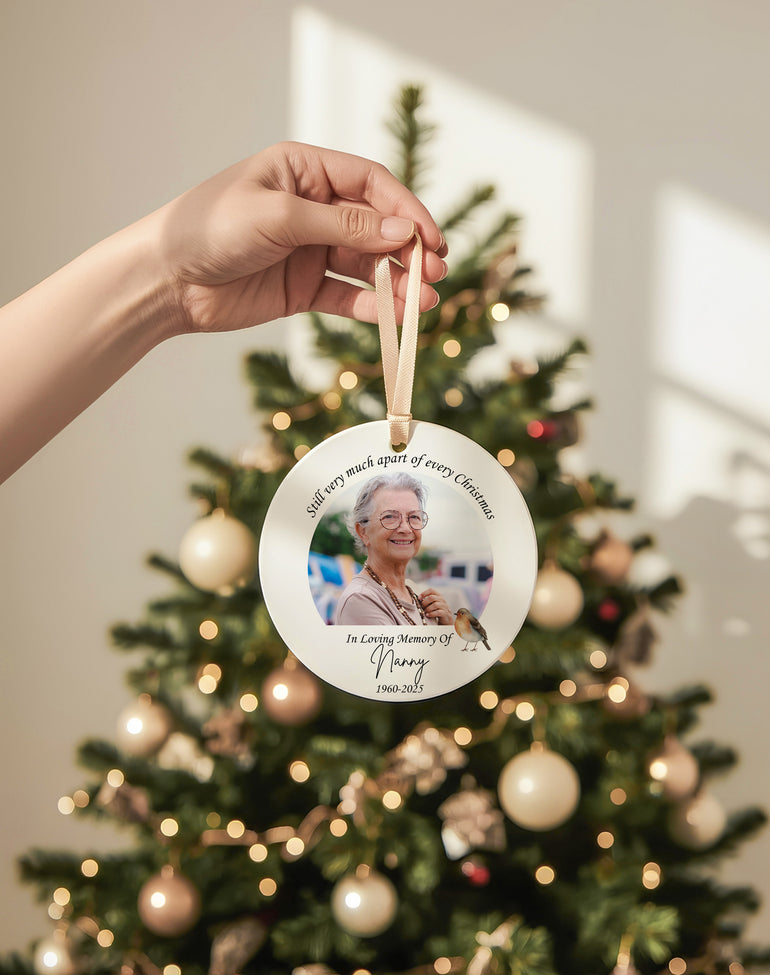 Nanny still very much apart of every christmas photo bauble