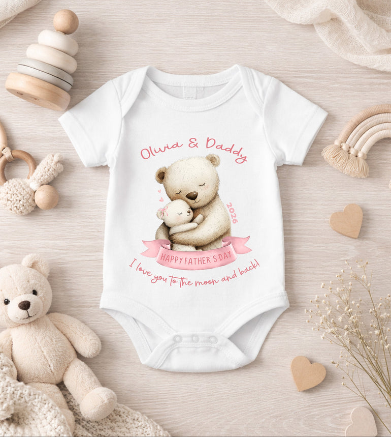 girl baby vest fathers day gift teddy illustration