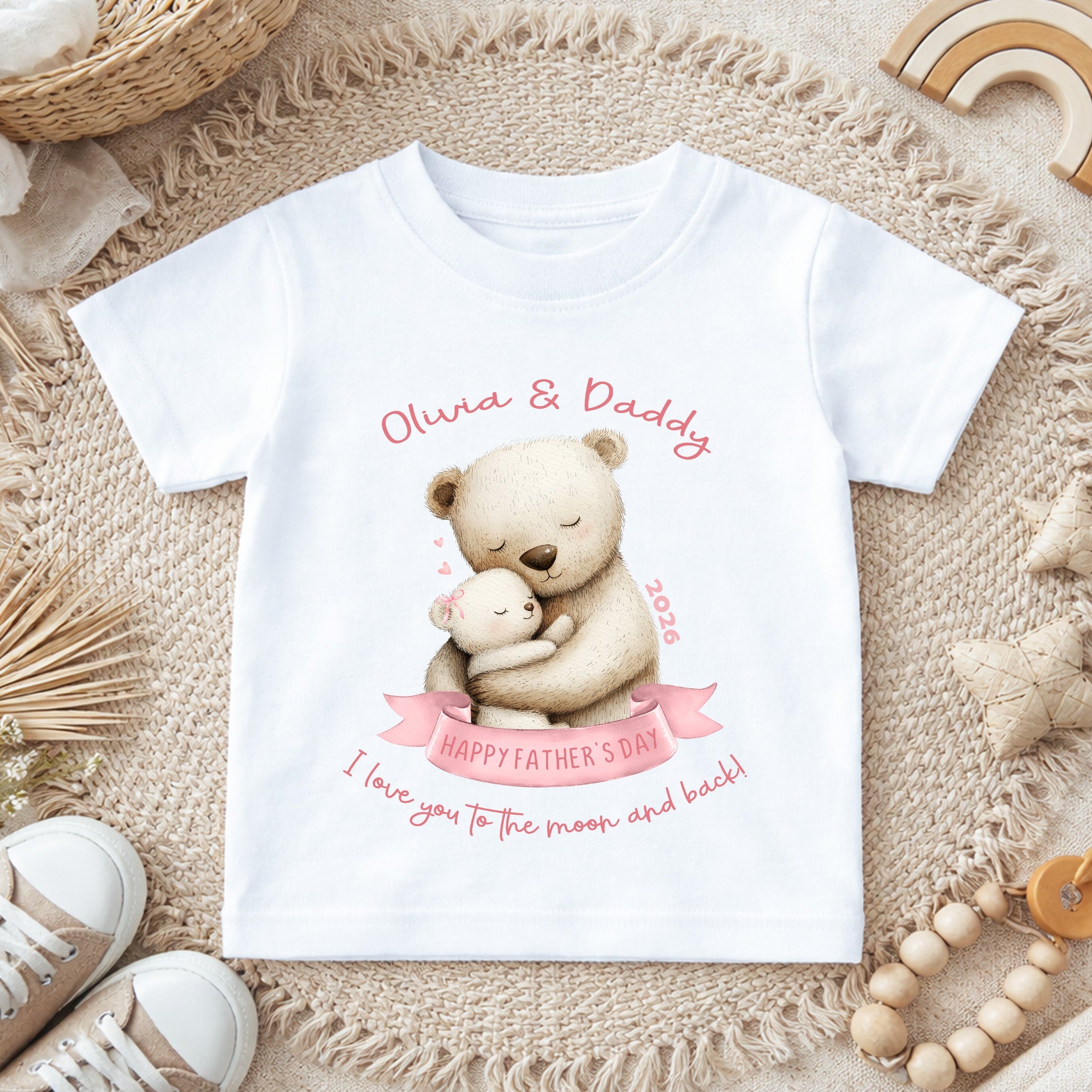 personalised fathers day baby outfit teddy bear design