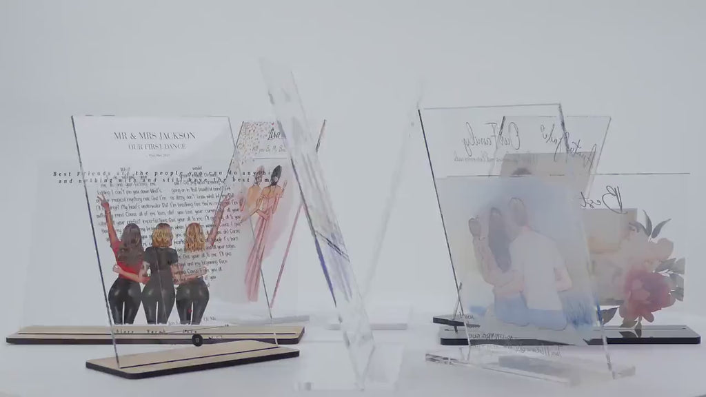 Mum Gift, Christmas Gift for Mum, Birthday Present, Mother and Daughters Print,  Custom Family Portrait Acrylic Plaque
