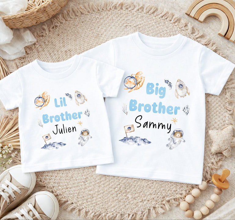 personalised big brother little brother space outfits