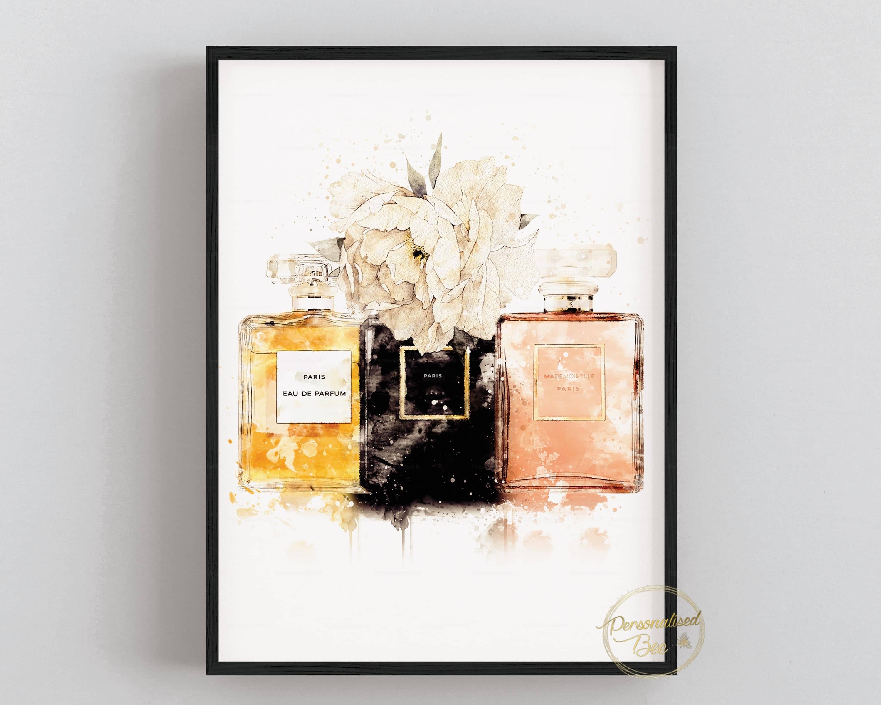 Perfume Bottles Watercolour with Flowers - Fashion Print – PersonalisedBee