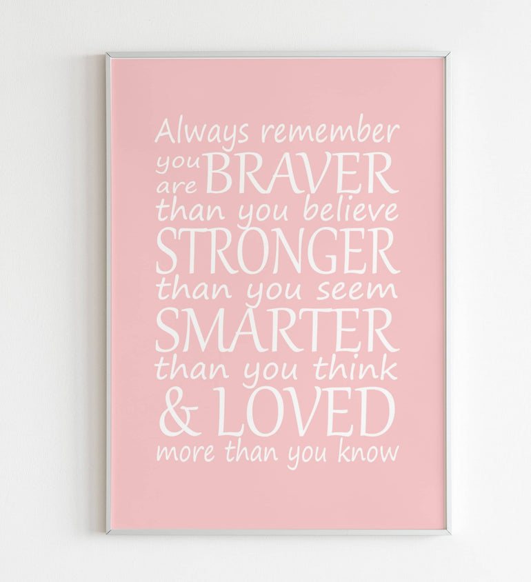 Girls Inspirational Quote Print.