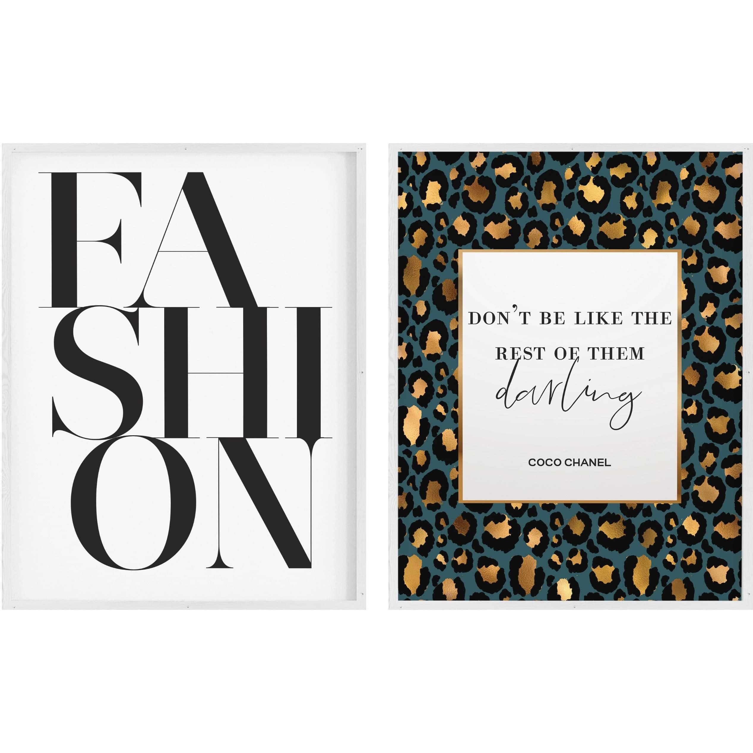 Inspirational Quote And Leopard Print - Set of 2-Papier Art Designs